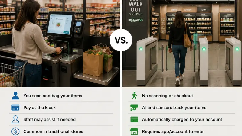 Self-Checkout vs Cashierless Stores