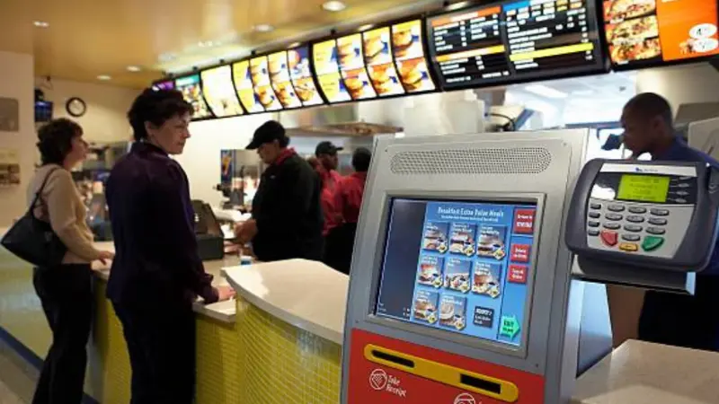 Self-service kiosk in QSR kiosk