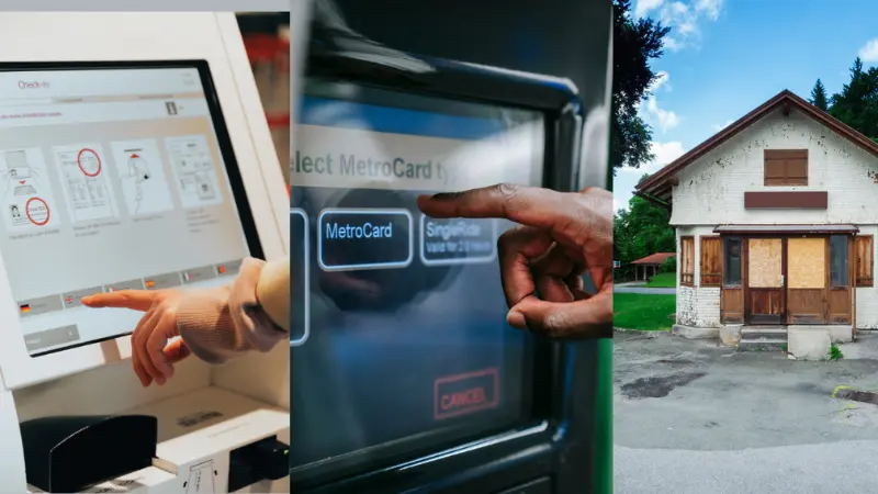 Three different types of digital kiosks